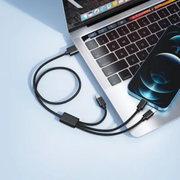 Veger 3in1 USB-A till USB-C Lightning microUSB kabel 1.2m Vit