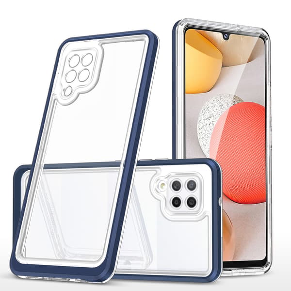 Galaxy A42 5G Kuori Clear 3in1 - Sininen Blå