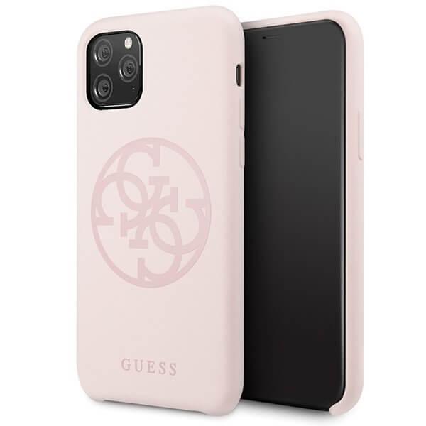 Guess iPhone 11 Pro Max tarvitsee Silicone 4G Tone On Tone Pink -värin Pink