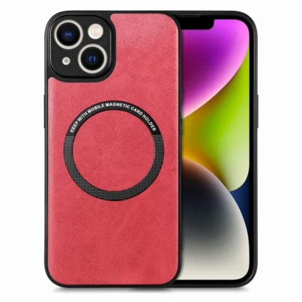 iPhone 15 Plus Mobilskal PU-læder - Rød