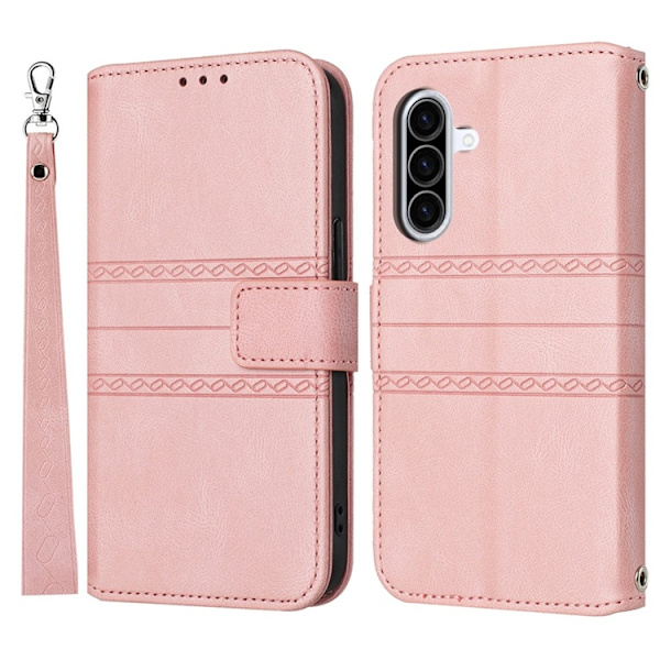 Galaxy A17 / A26 Plånboksfodral Imprinted Konstläder - Rosa Rosa