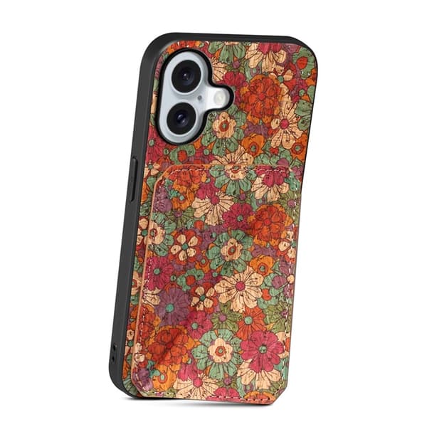 Mobilskal till iPhone 17 Korthållare Blommor - Sommar / Röd Röd