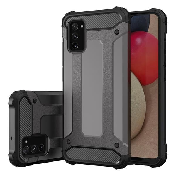 Galaxy A03s Skal Hybrid Armor Tough Rugged - Sort Black
