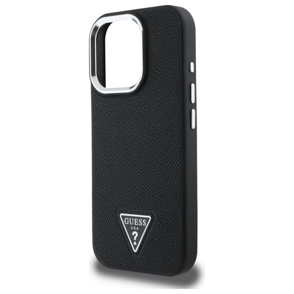 Guess Mobilskal till iPhone 16 Pro Max MagSafe Grained Triangle - Svart Black