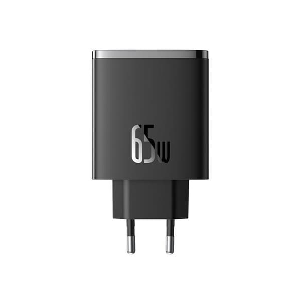 Baseus GaN seinäteulaite 2x USB-C - USB-A 65W Cube Pro - Musta Black