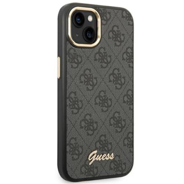 GUESS iPhone 14 Plus -kuori 4G Vintage Gold Logo - Musta