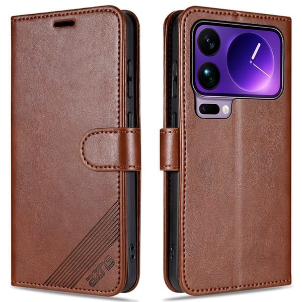 AZNS Xiaomi 17 Pro Max Plånboksfodral Anti-Scratch Konstläder - Brun