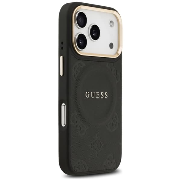 Guess Telefontaske til iPhone 17 Pro Magsafe Peony Hot Stamp - Sort Svart