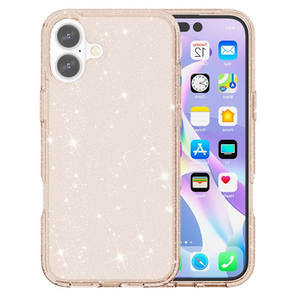 AMORUS Mobilskal till iPhone 17 Shockproof - Glitter Guld Guld