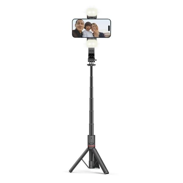 Tech-Protect Bluetooth Selfie Stick Tripod Med LED Light L05S - Svart Svart