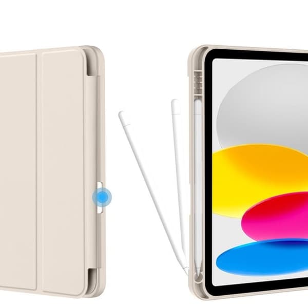 Tech-Protect iPad 10.9 (2022) Taske med blyantkasse - Stjernelys Beige