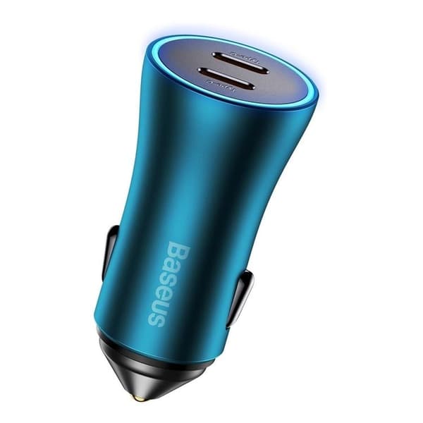 Baseus Golden Contactor Pro -autonlaturi 2x USB-C 40W - Sininen Blå
