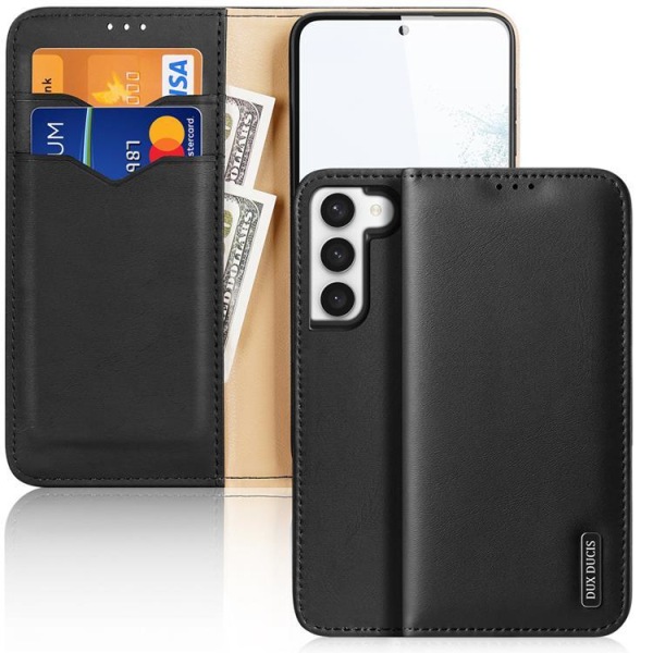 Dux Ducis Galaxy S23 Plus lompakkokotelo aitoa nahkaa RFID Hivo -