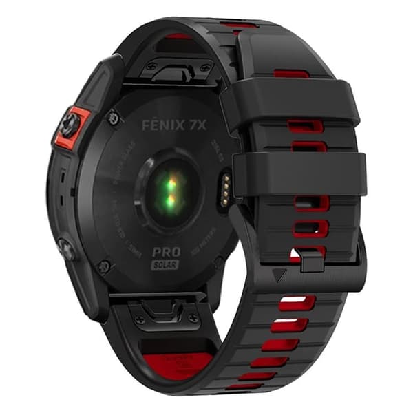 Tech-Protect Garmin Fenix 5X/6X/7X Armbånd - Sort/Rød Svart