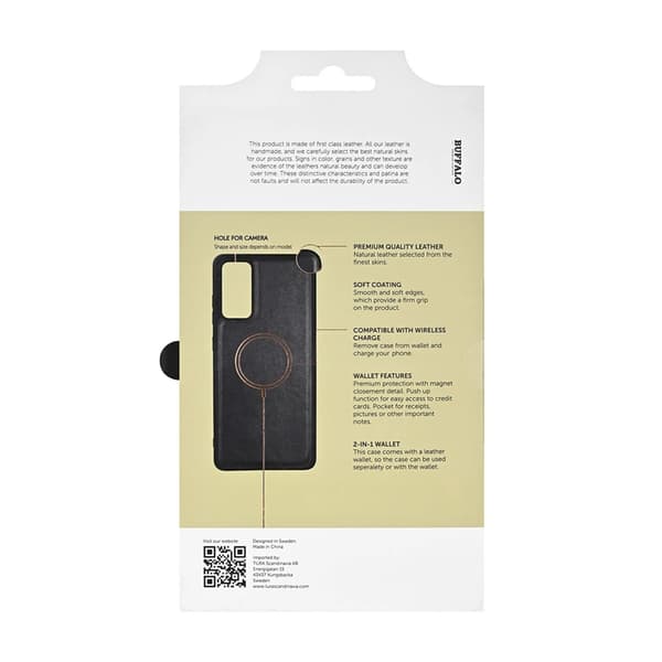 Buffalo Galaxy S25 Plus Punge Taske Læder 3 Kort 2i1 - Sort Black