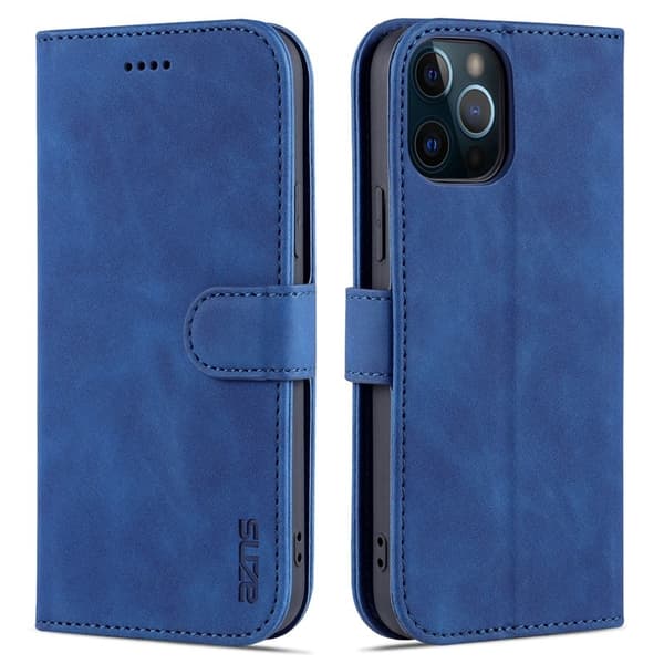 AZNS Mobilskal till iPhone 13 KonstLäder Folio Flip Wallet - Blå