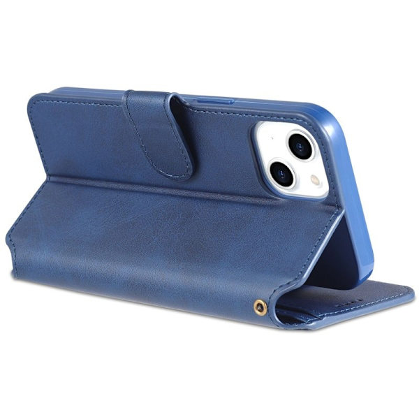 AZNS iPhone 14 Plus Plånboksfodral Konstläder - Ställ, Blå