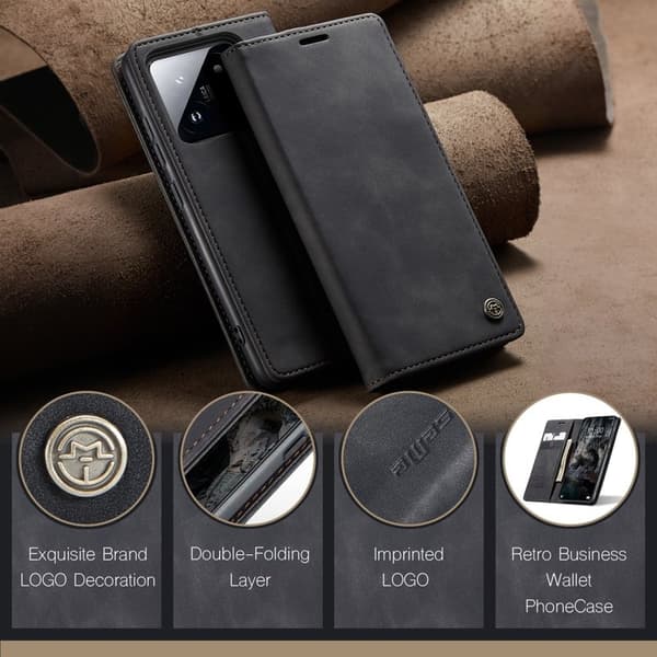 CASEME 013 Xiaomi 15 Case Plånboksfodral Konstläder - Svart