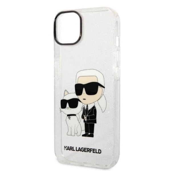 Karl Lagerfeld iPhone 14 Plus Skal IML GLIT NFT Karl & Choupette - Clear