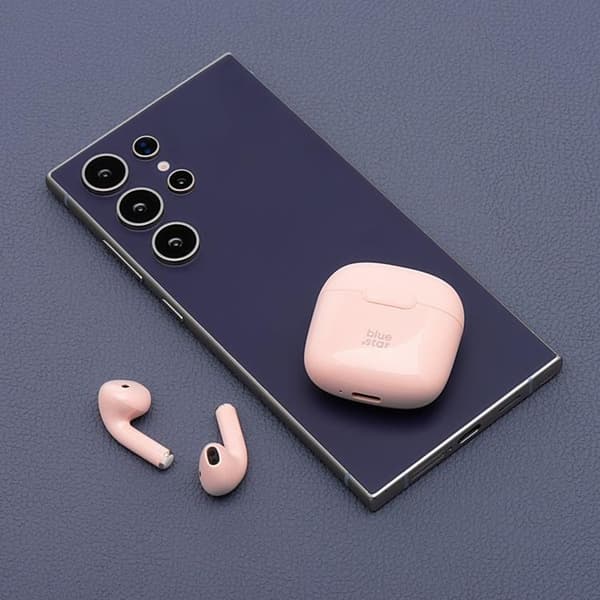 Blue Star Trådløse In-Ear Høretelefoner Bluetooth TWS FI7 - Lyserød Rosa