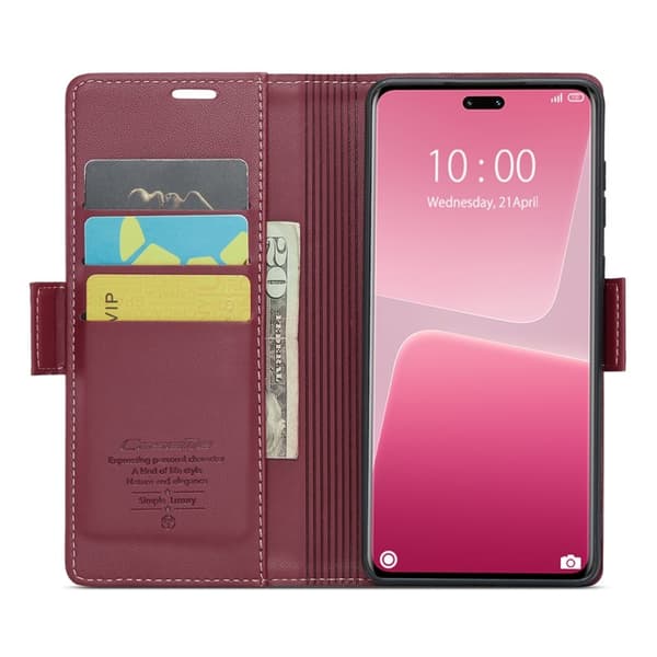 CASEME Plånboksfodral Konstläder för Xiaomi 13 Lite / Civi 2 - Röd