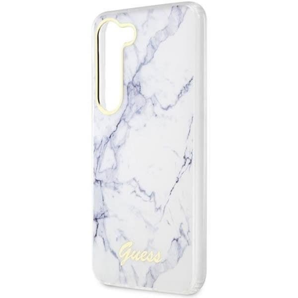 Guess Galaxy S23 Plus Mobilskal Marble - Hvid Vit