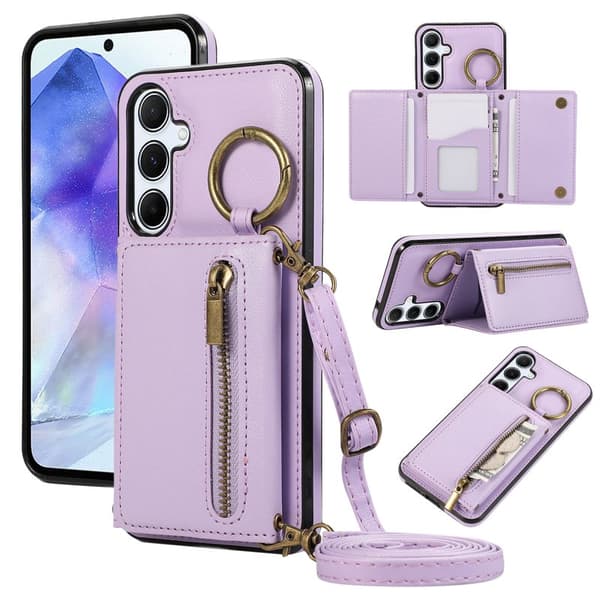 Plånboksfodral för Samsung Galaxy S26 Plus Konstläder Kickstand - Lila