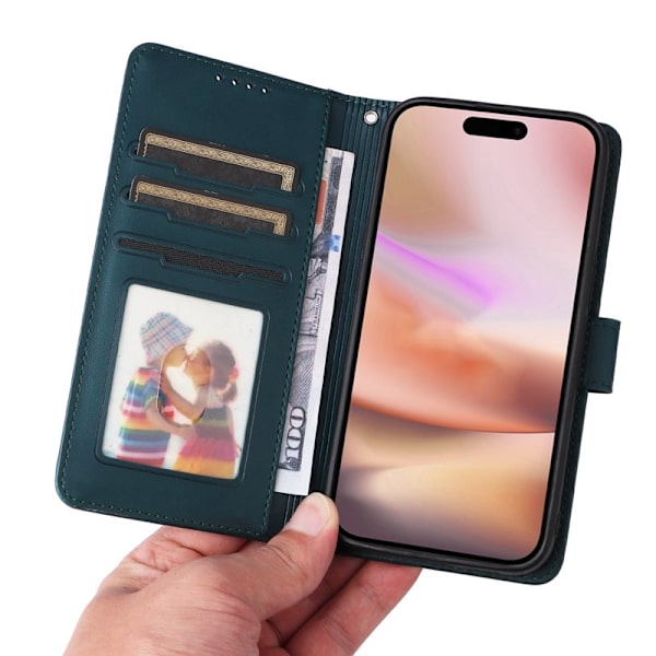 BETOPNICE iPhone 16 Plus Plånboksfodral Magnetiskt Konstläder - Blå