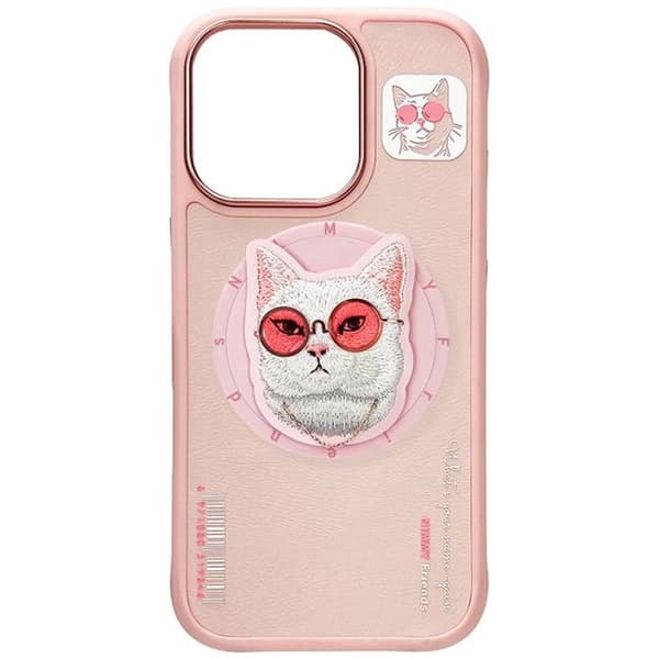 Nimmy Mobilskal till iPhone 16 Pro Max MagSafe Glasses Cool Cat - Rosa Rosa