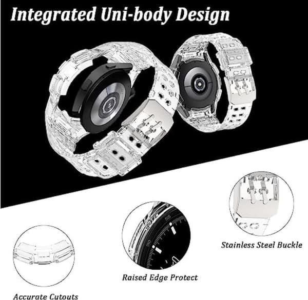 Galaxy Watch 4/5 (46mm) Replacement Case Band - Clear Transparent