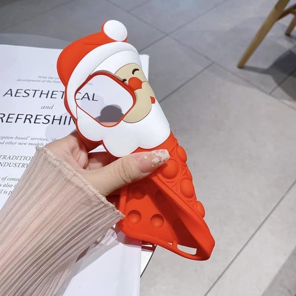 Mobilskal till iPhone 11 Pro Max Silikon Santa Claus Pop It - Röd Röd