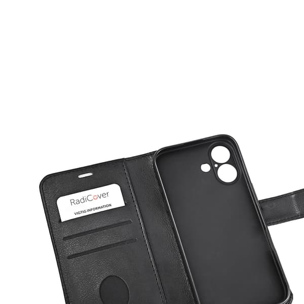 Radicover iPhone 16 Plånboksfodral RFID Strålningsskydd - Svart