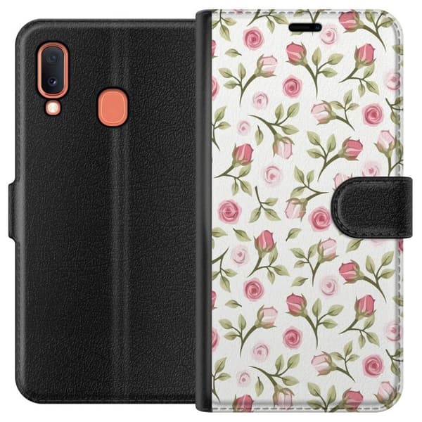Pungcover til Samsung Galaxy A20e med Blomstret