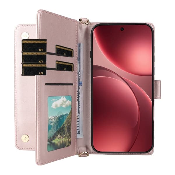 Oppo Find X9 Pro 5G Plånboksfodral Konstläder - Rosa