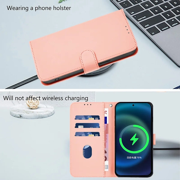 Sony Xperia 10 VII Plånboksfodral Solid color Konstläder - Rosa Rosa