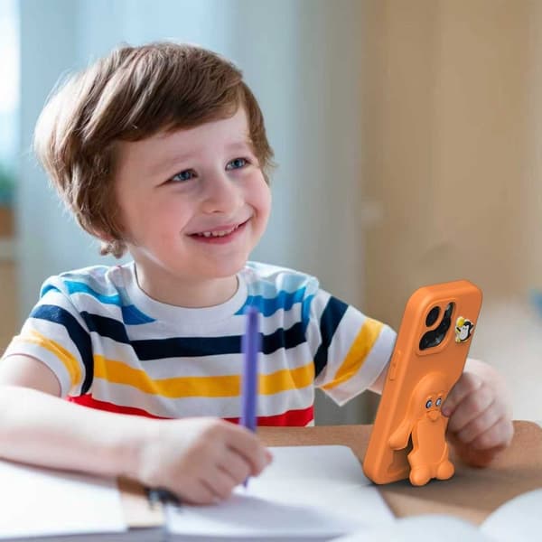 Penguin Mobilskal till iPhone 14 Pro Kickstand Stöttålig EVA - Orange