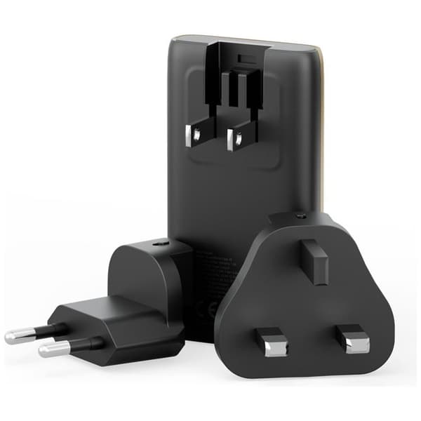 Energea Snabbladdare 65W 2xUSB-C 3.0 (US/UK/EU) TravelWorld Edge - Guld