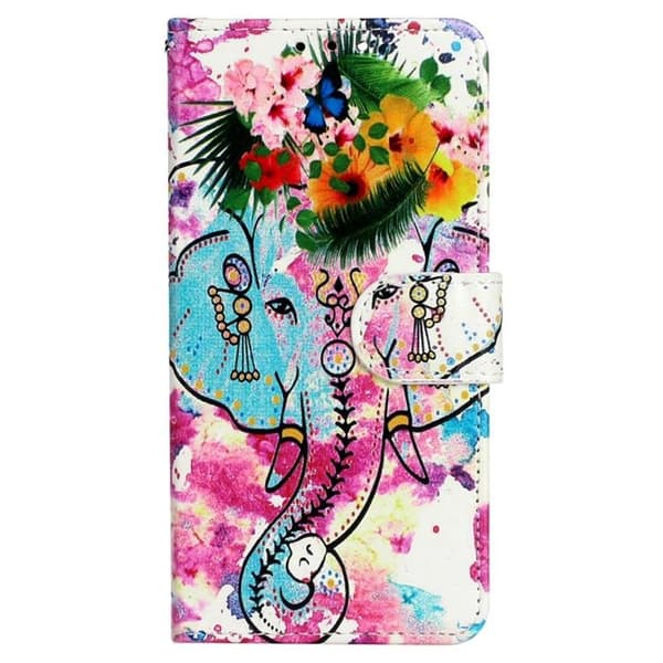 iPhone 14 Pro Plånboksfodral Folio Flip - Elephant Flerfärgad