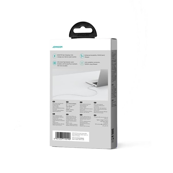 Joyroom USB-C till USB-C kabel 60W 1m Multi-Color - Vit