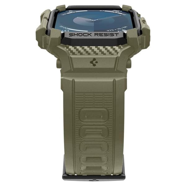 Spigen Apple Watch 46 mm serie 10 armbånd Rugged Armor Pro Grön