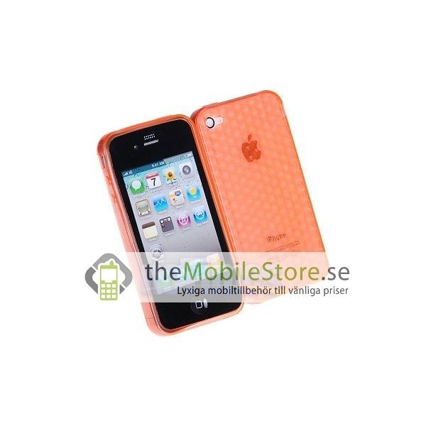 FlexiCase Skal till iPhone 4 - Hexagon (Orange)