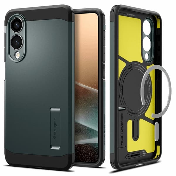 Spigen Mobilskal till Galaxy S25 Edge Magsafe Tough Armor - Grön Grön