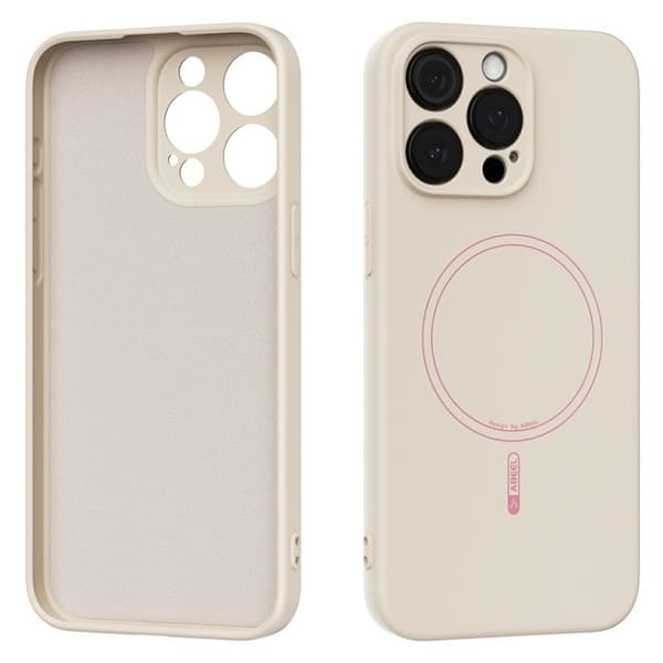 ABEEL Mobilskal till iPhone 14 Pro Max MagSafe Liquid Silicone Beige