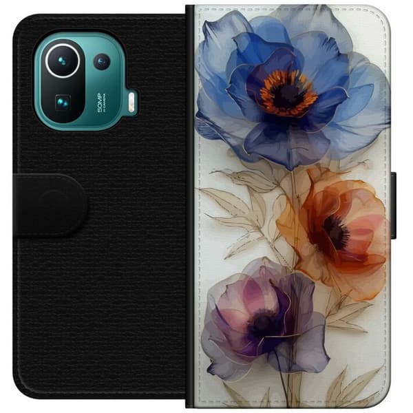 Pung Taske til Xiaomi Mi 11 Pro med silkeblomster