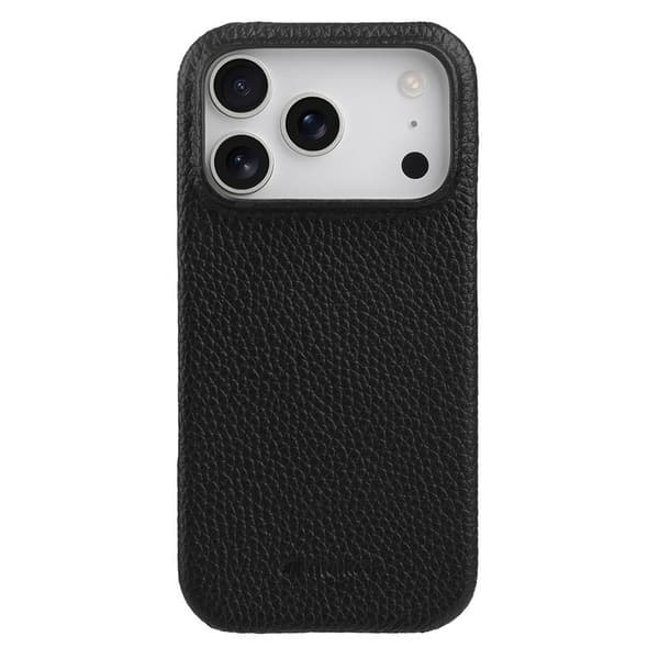 MELKCO Mobilskal till iPhone 17 Pro Äkta Läder PC Svart