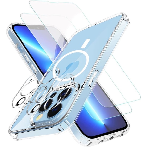 5 kpl iPhone 13 Pro Max, 1x MagSafe-suojus, 2x linssisuoja, 2x kova