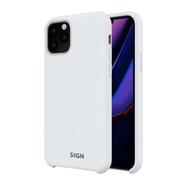 SiGN iPhone 11/XR -kotelo nestemäinen silikoni - valkoinen