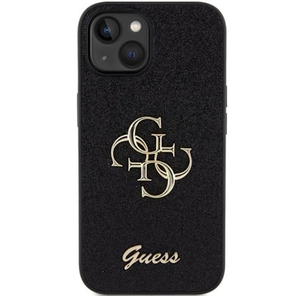Guess iPhone 15 Mobilskal Glitter Script Big - Svart Svart