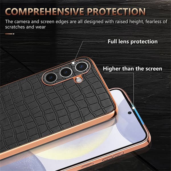 AZNS Mobilskal för Samsung Galaxy S26 PU + TPU Krokodiltextur - Blå