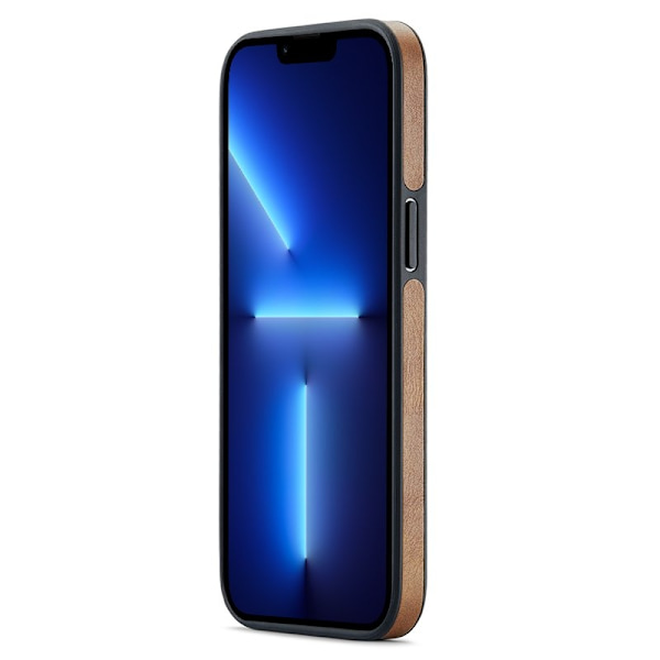 DG.MING Mobilskal till iPhone 13 Pro Max PU Läder+PC+TPU Brun
